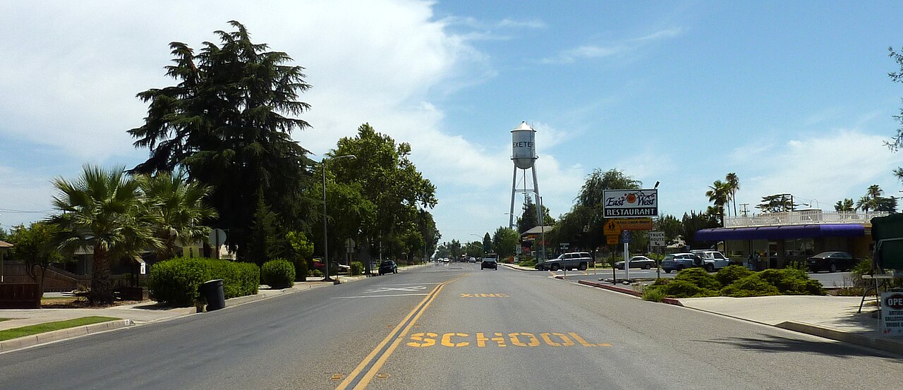 Downtown buildings in Exeter, California