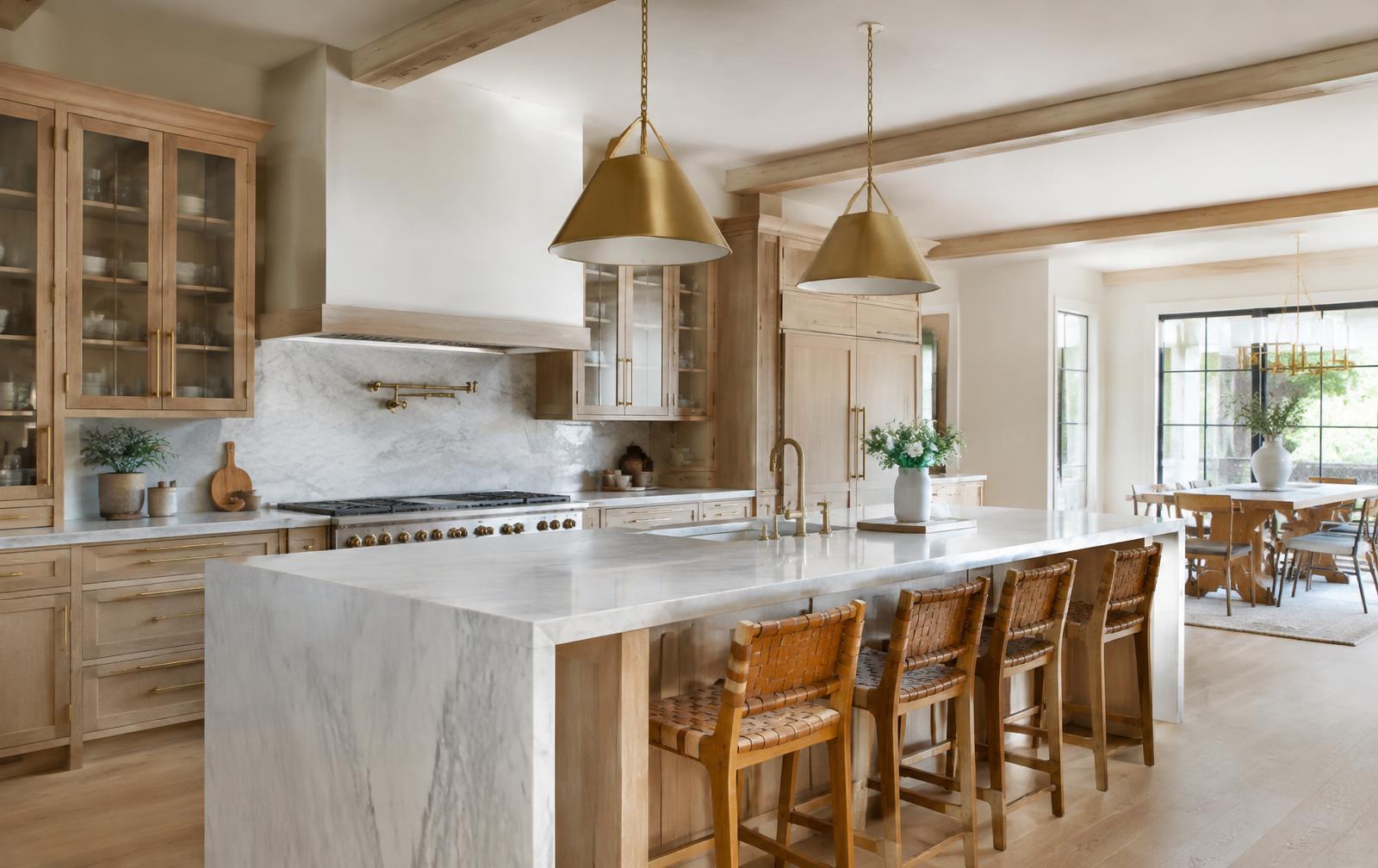 Bright kitchen seen during a virtual home tour